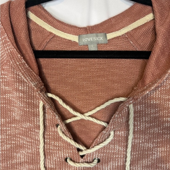 Women’s Pink Lace-Up Hoodie - Picture 2 of 5